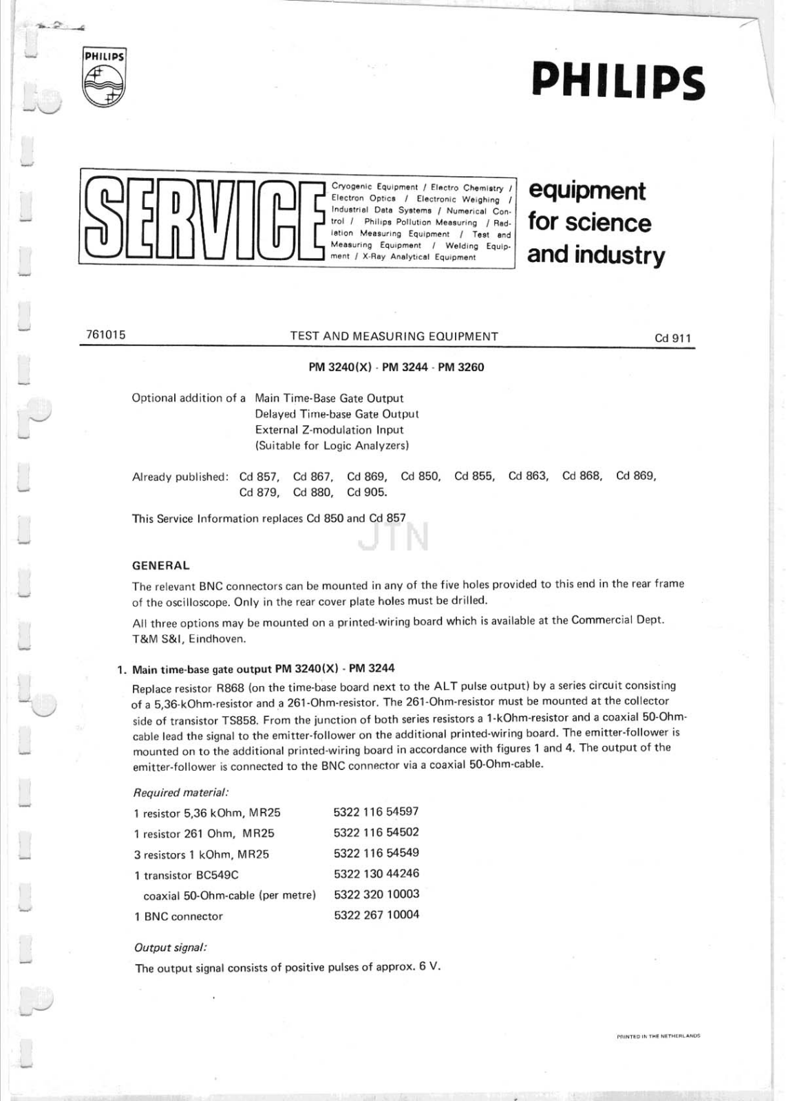 Philips PM3240 X, PM3240 Service Manual