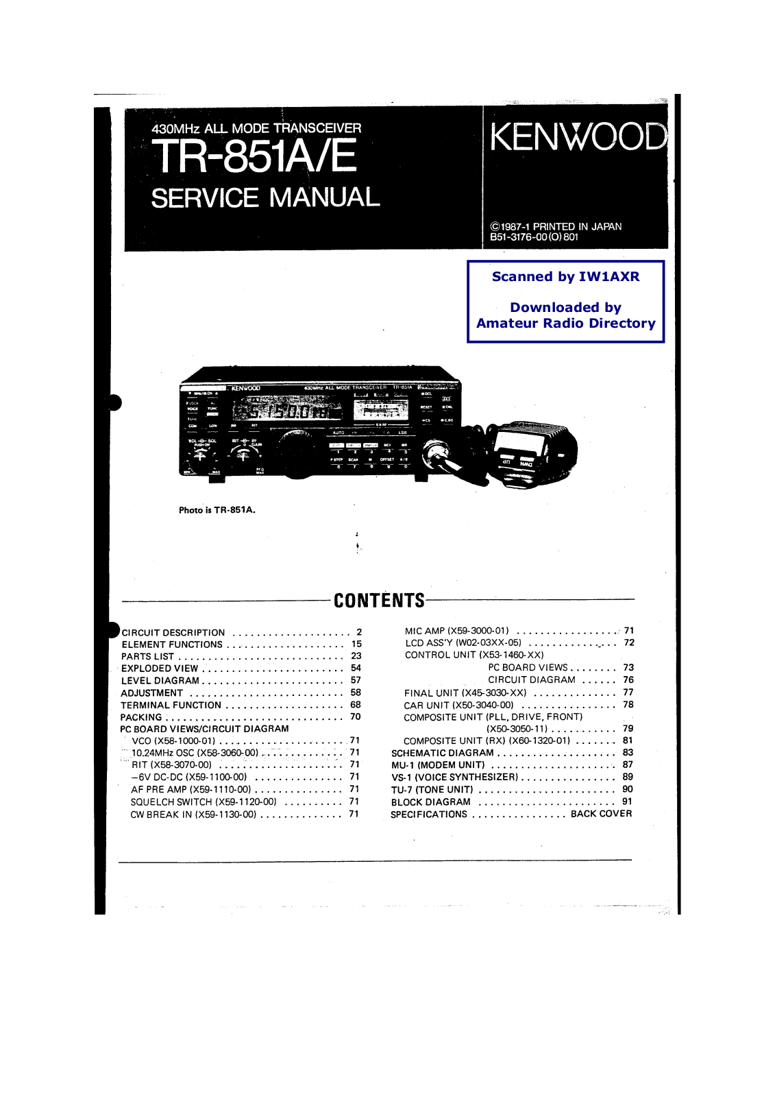 Kenwood tr851 schematic