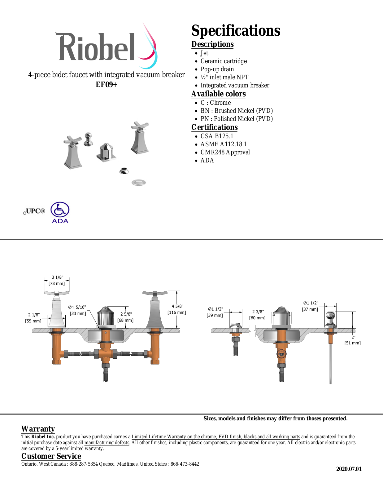 Riobel EF09PN Specifications - ManualMachine.com