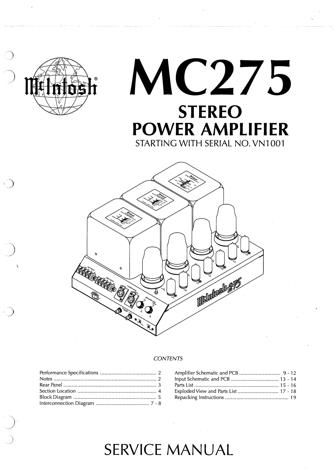 McIntosh MC-275 Service Manual