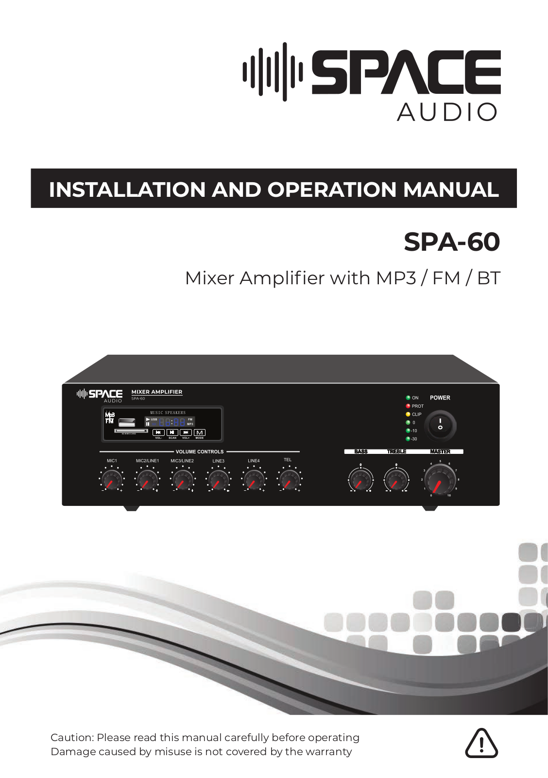 Space Audio SPA-60 Installation And Operation Manual