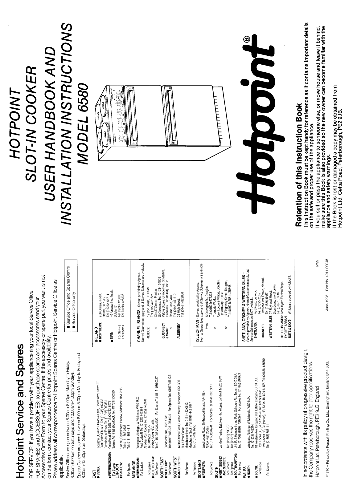 Hotpoint 6580 User Manual