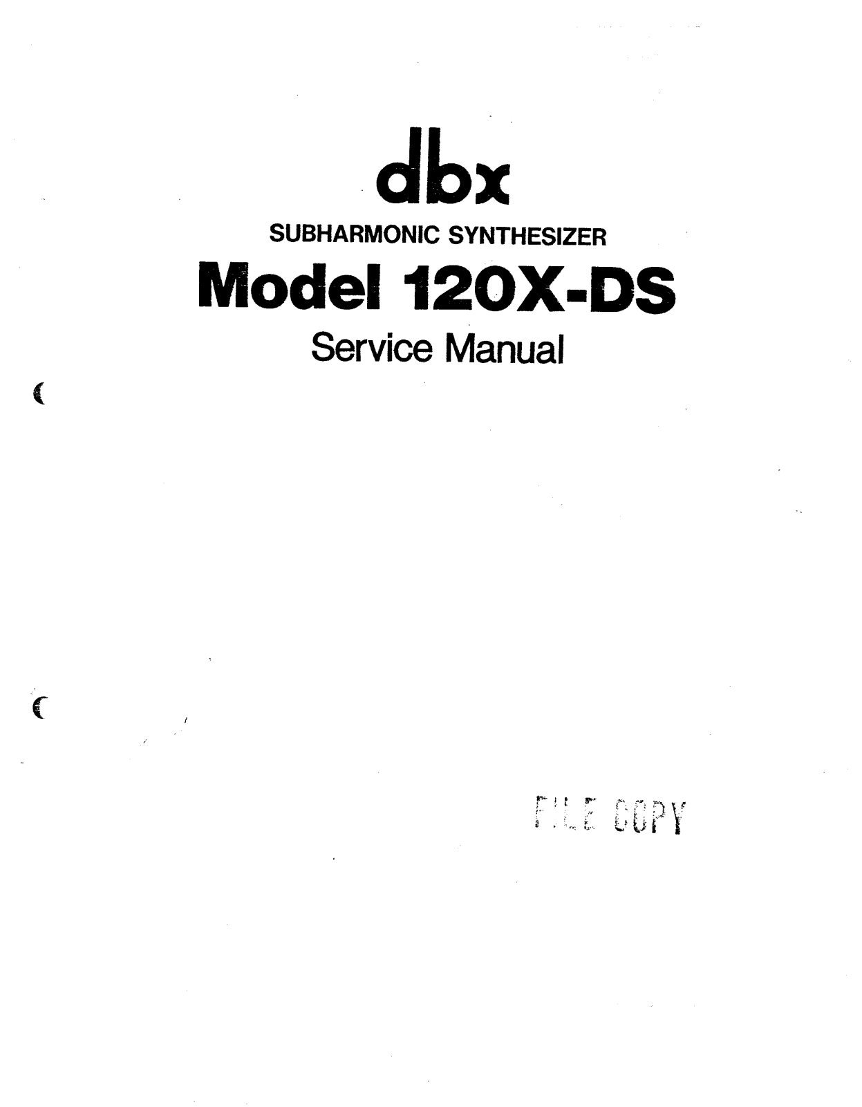 dbx 120-XDS Service manual