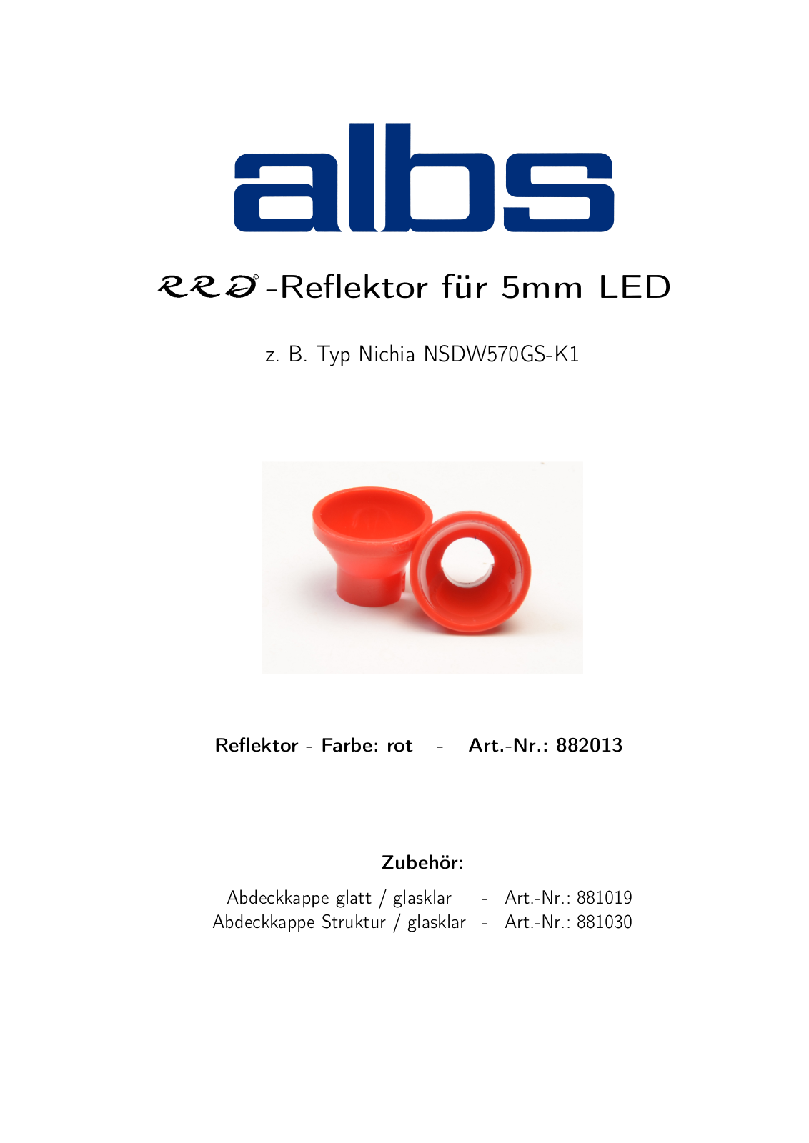 ALBS REFL MATT RT Datasheet - ManualMachine.com