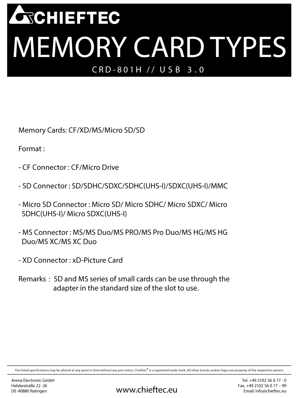 Chieftec CRD-801H User Manual