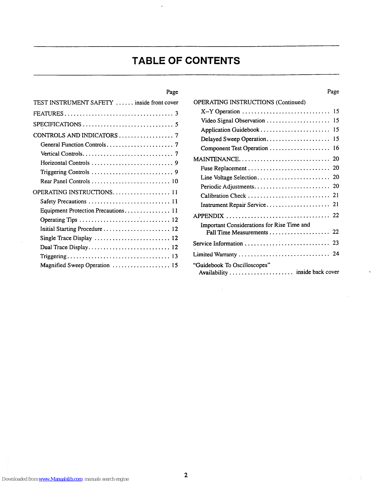 Elenco Electronics S-1325, 2120B, 2125A User Manual