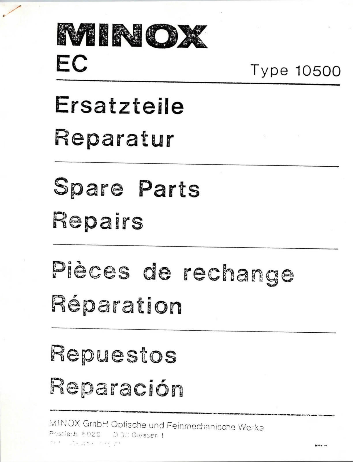 Minox EC Service Manuals