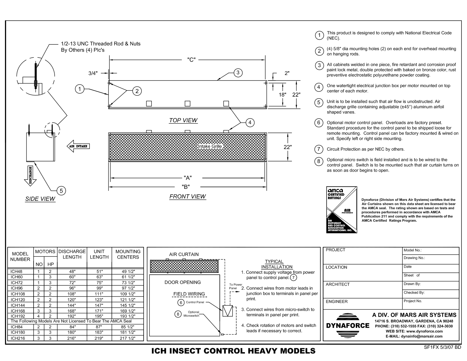 Mars Air ICH120 User Manual