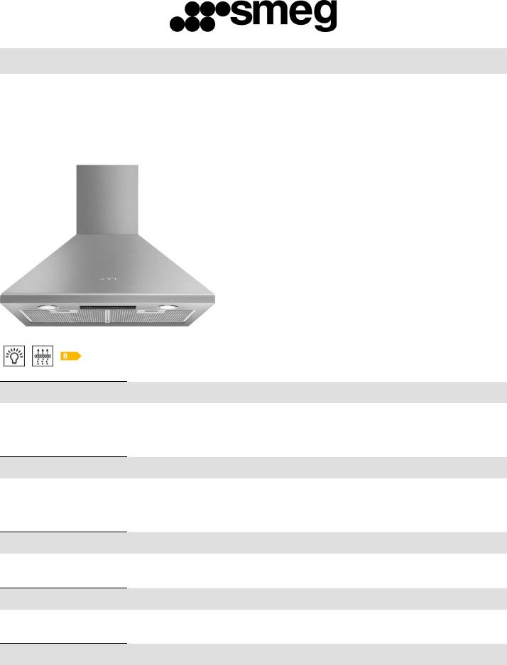 Smeg KSED65XE Product Information Sheet