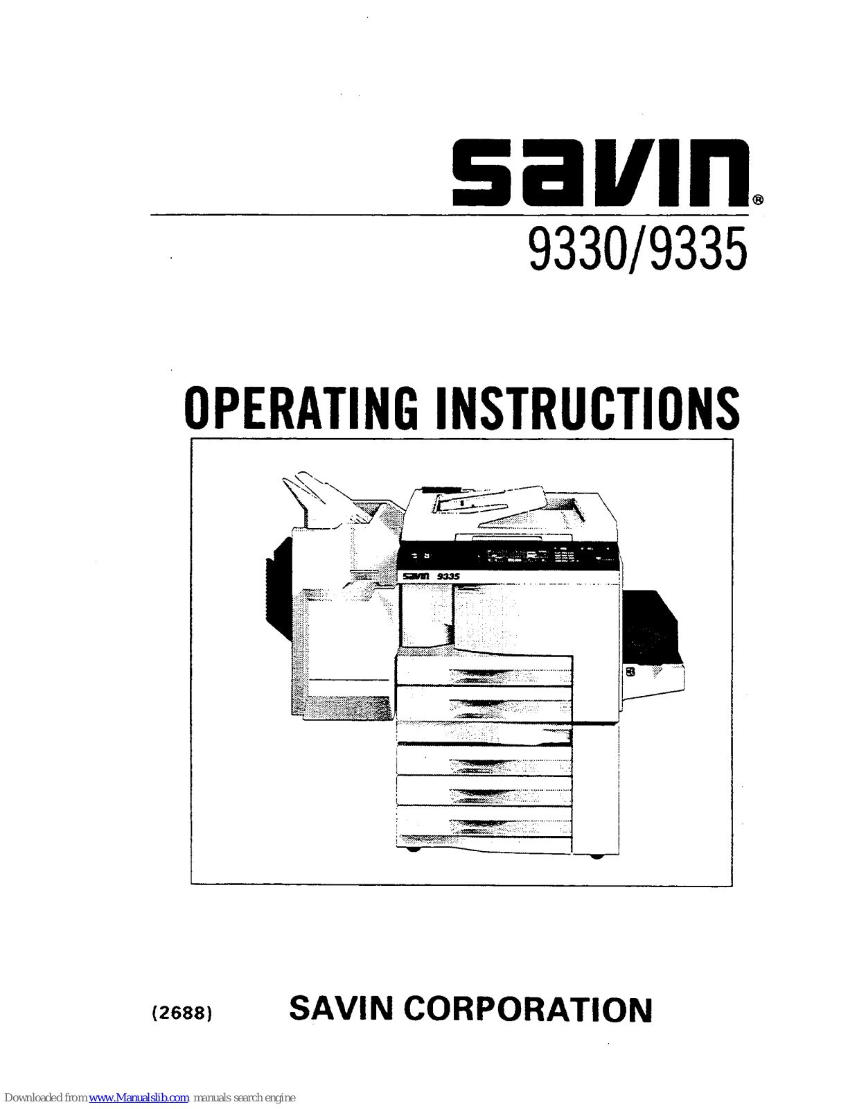 Savin 9330,9335 User Manual