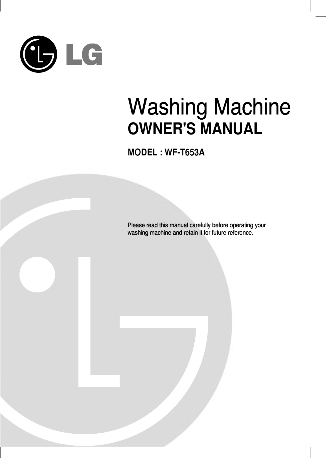 LG WF-T653A User Manual