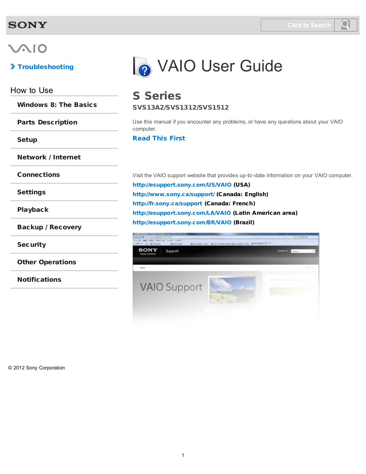 Sony SVS13A2 User Manual