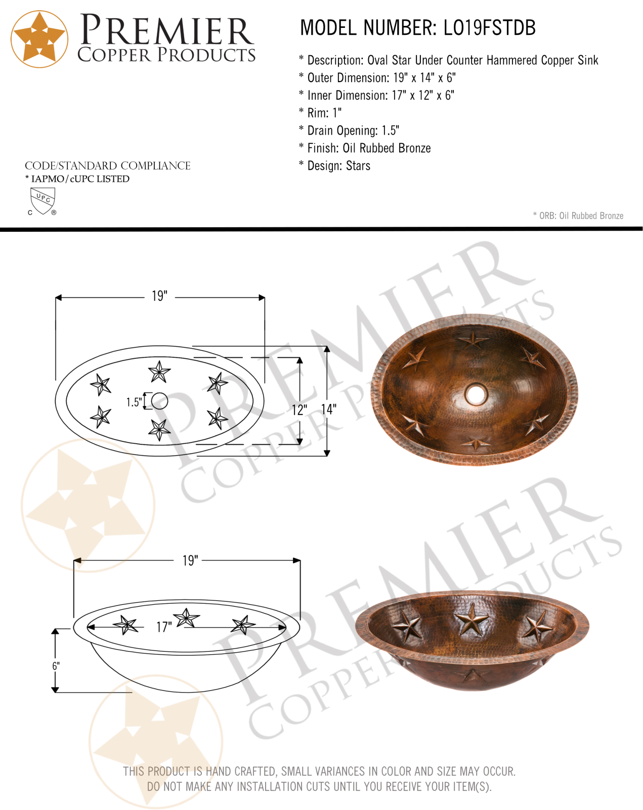 Premier Copper Products IER1002 Specifications - ManualMachine.com