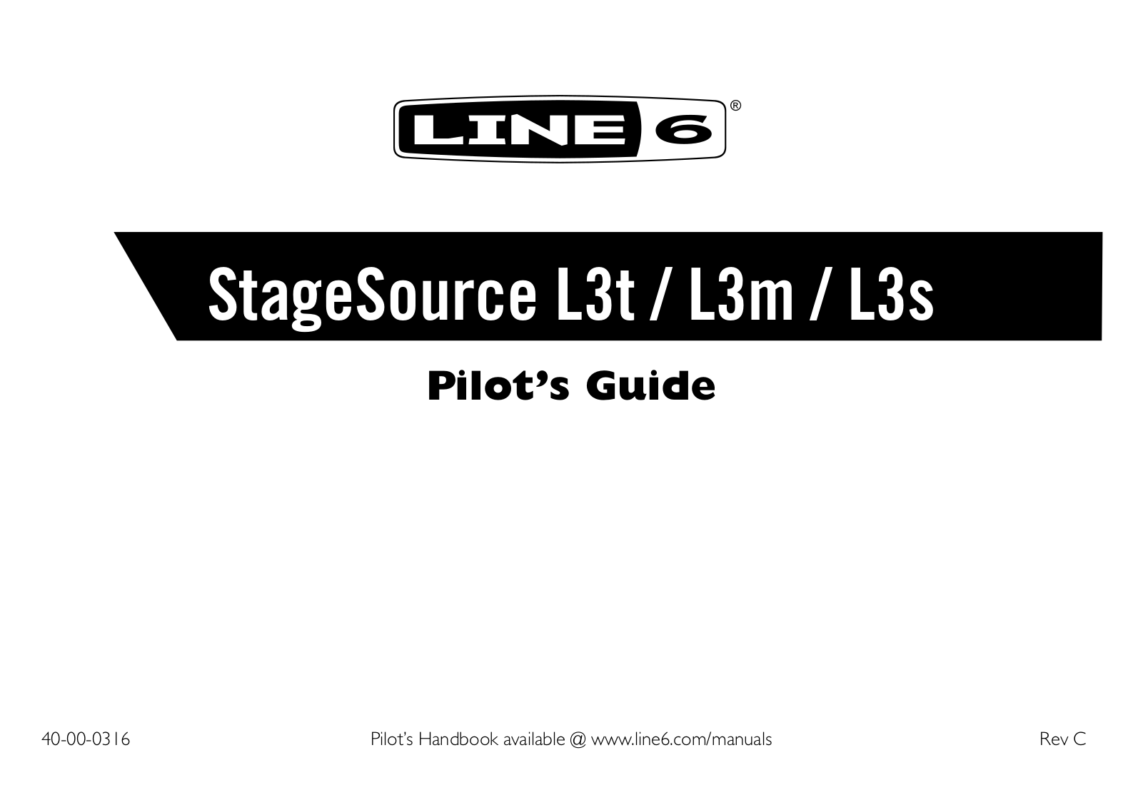 Line 6 StageSource L3s, StageSource L3t, StageSource L3m Quick Start Manual