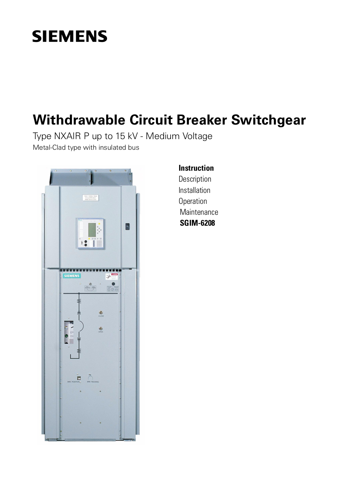 Siemens NXAIR P Instructions For Installation, Operation And Maintenance