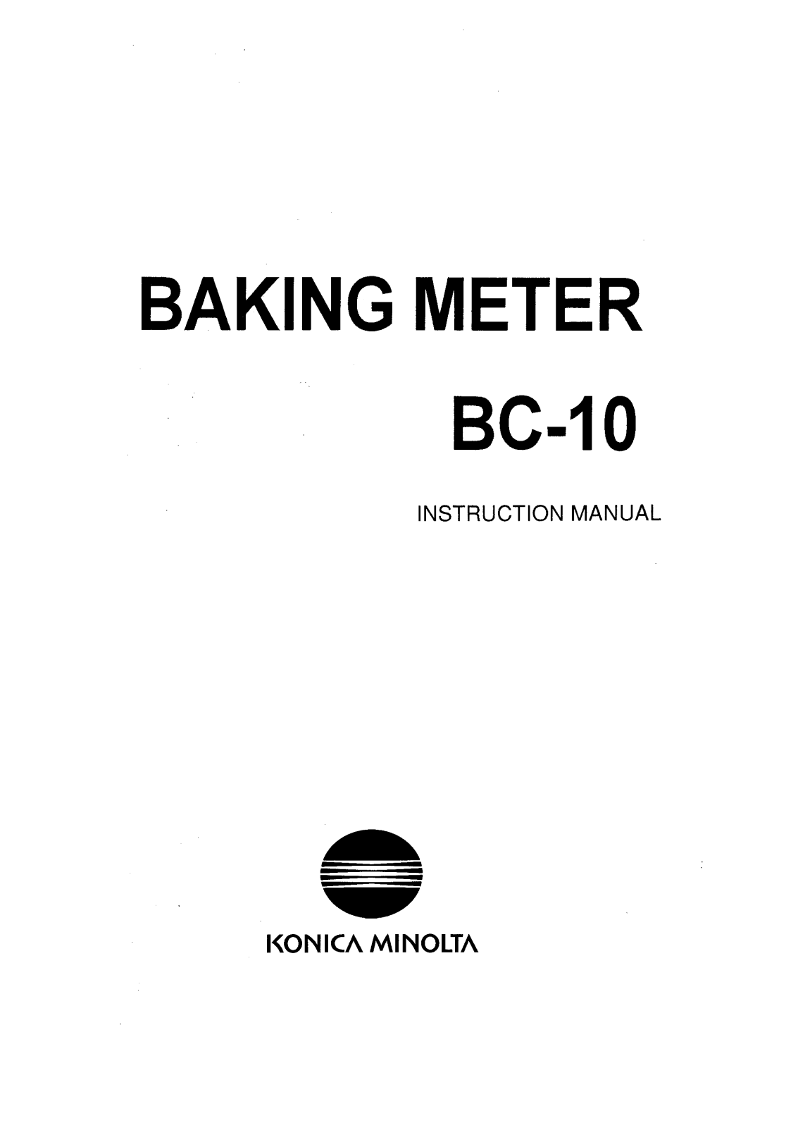 Konica BC-10 User Manual