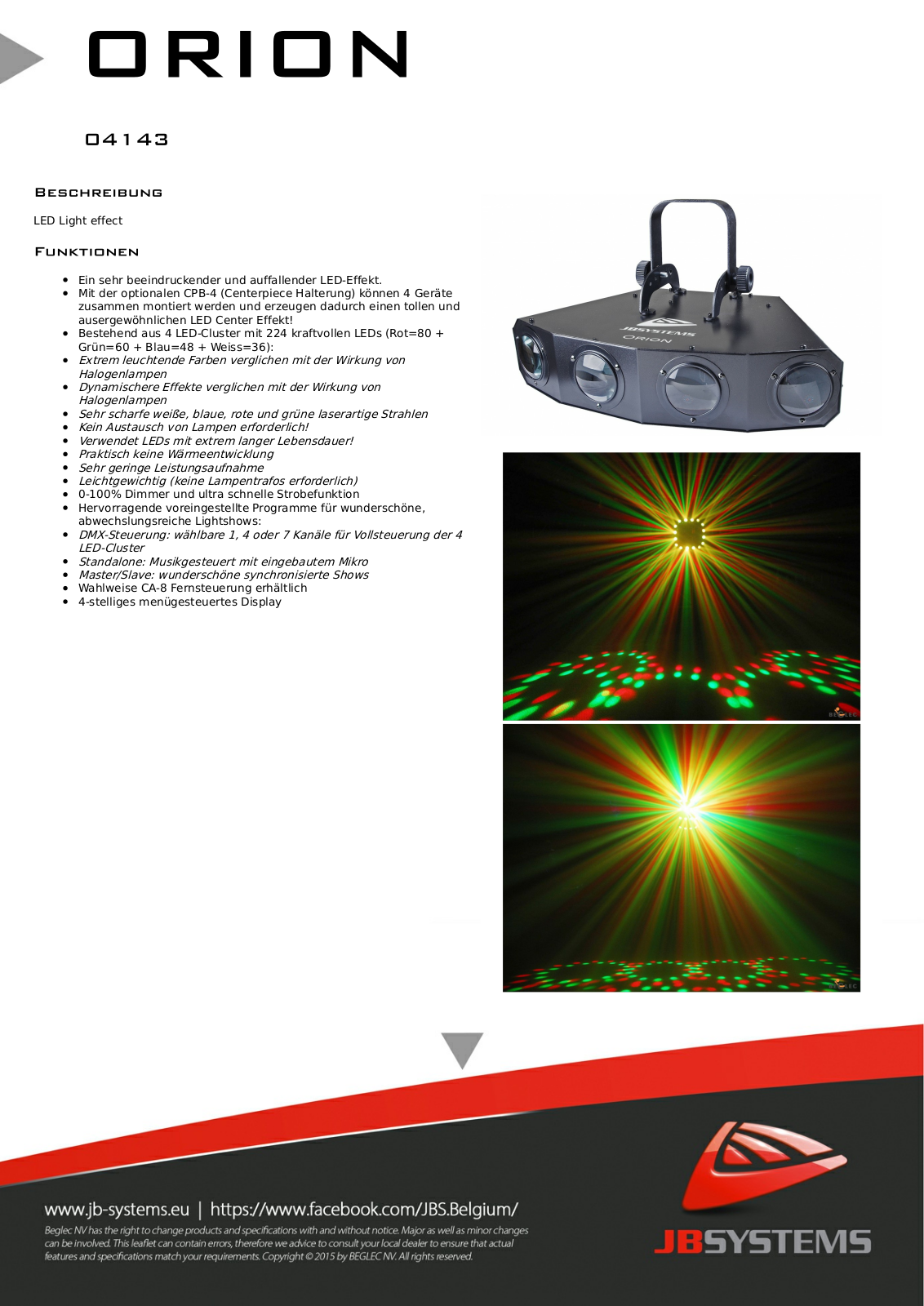 Showtec Orion User Manual