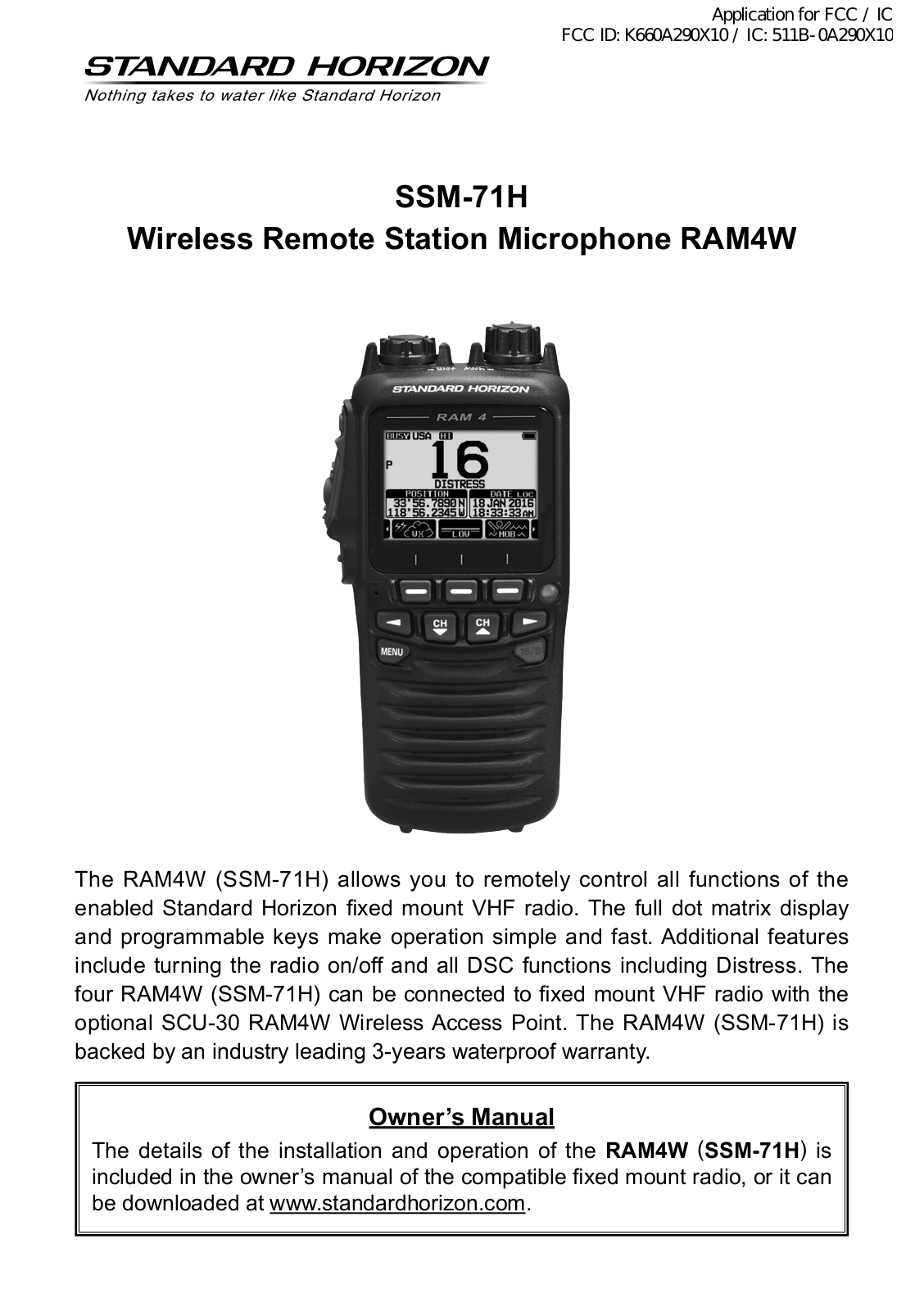 Yaesu Musen 0A290910, 0A290X10 User Manual