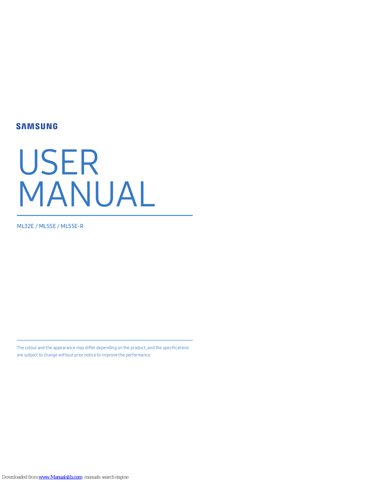 Samsung ML32E, ML55E-R, ML55E User Manual - ManualMachine.com
