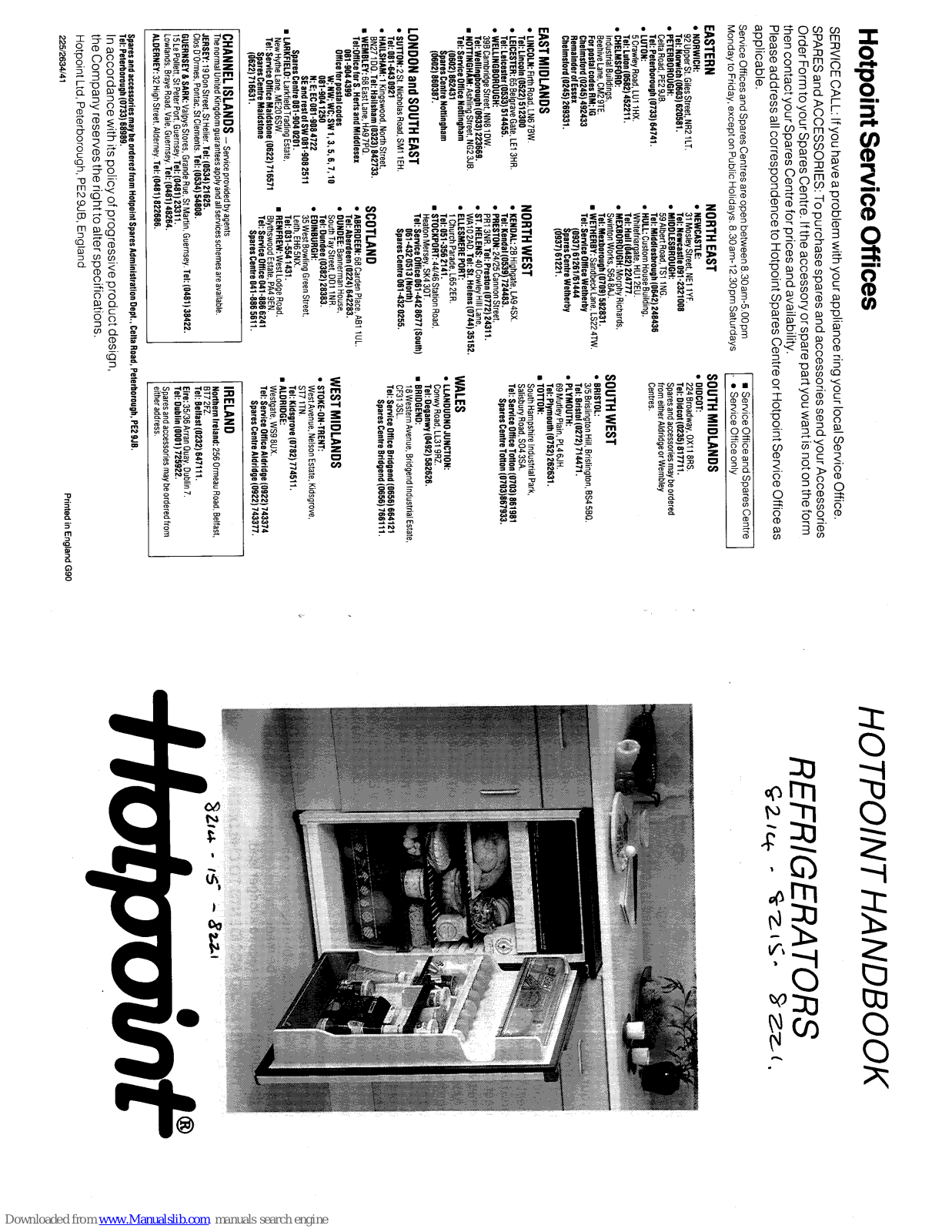 Hotpoint 8214, 8221 Handbook