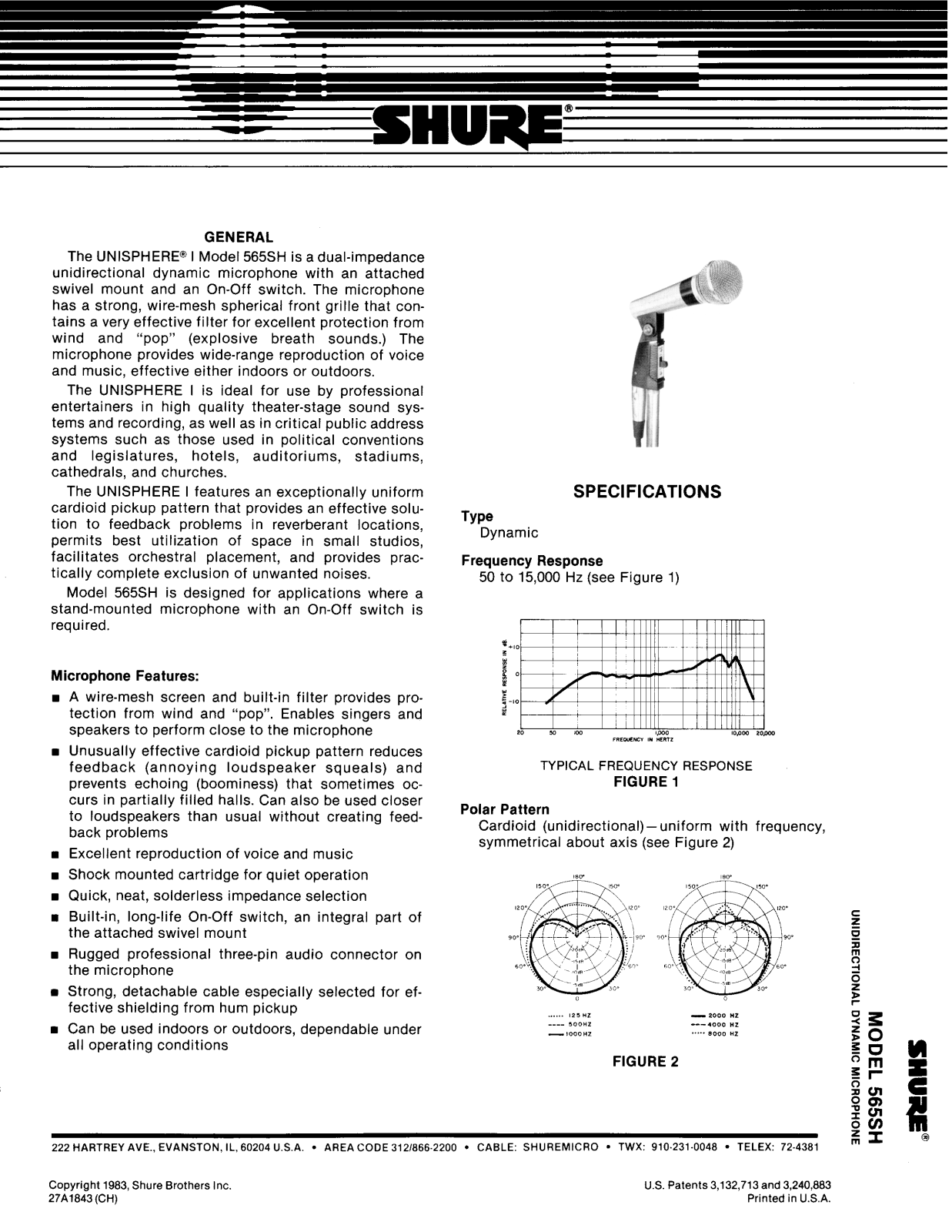 Shure 565SH User Guide