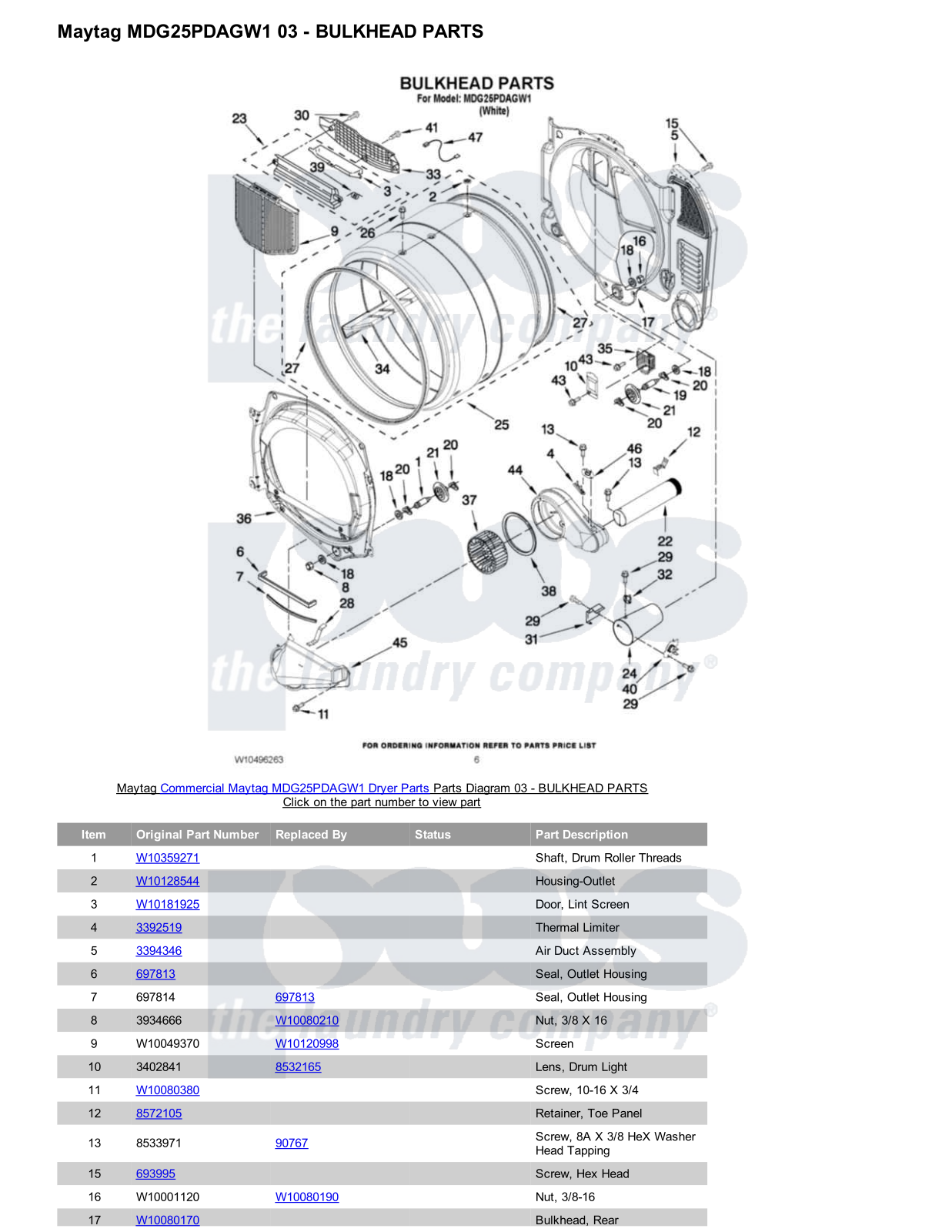 Maytag MDG25PDAGW1 Parts Diagram