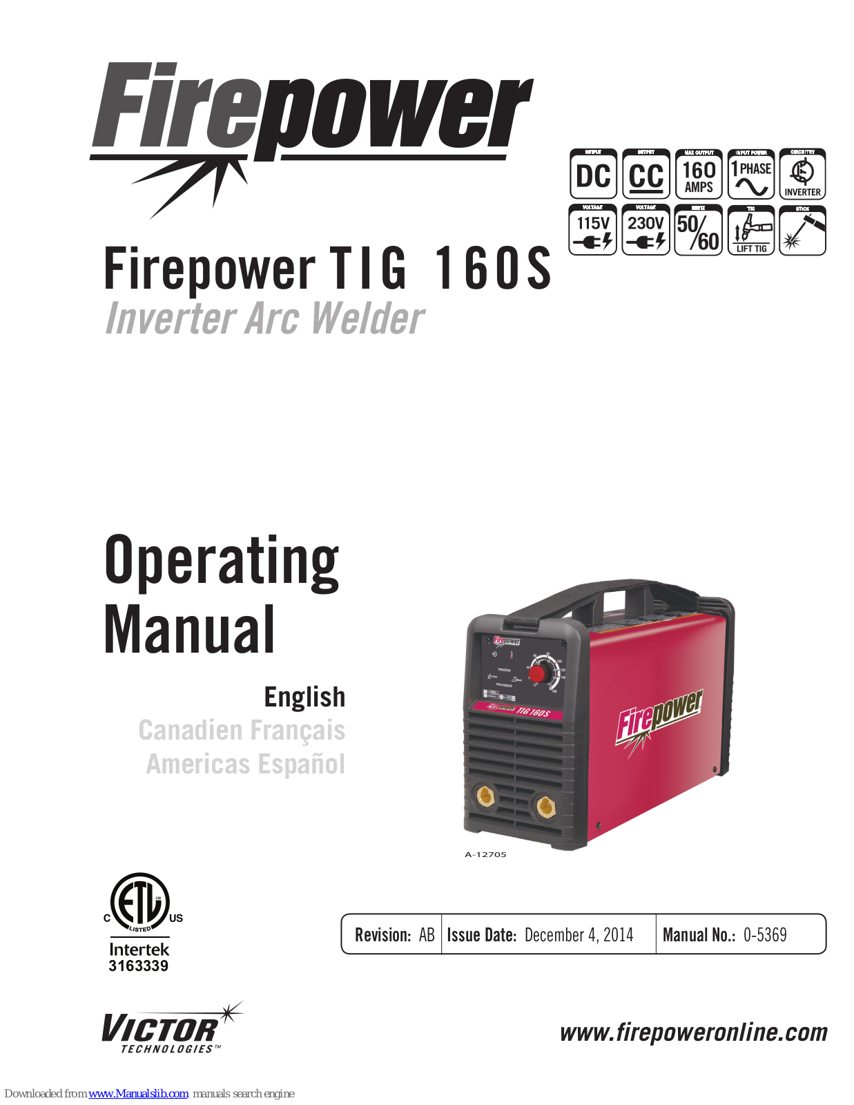 Firepower TIG 160S Operating Manual