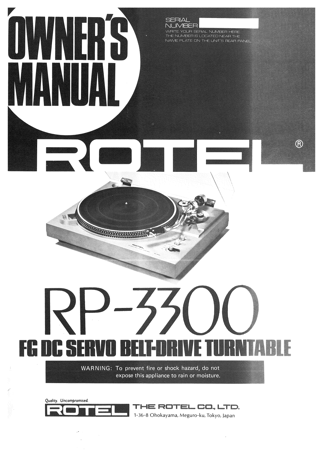 Rotel RP-3300 User Manual