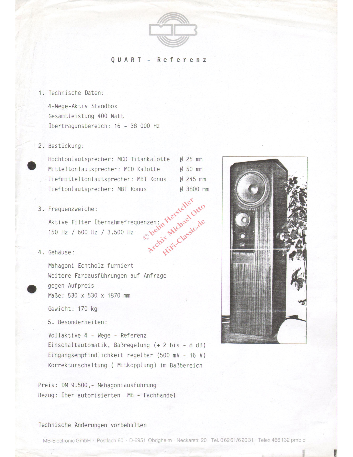 MB-Electronic MB Quart Referenz User guide - ManualMachine.com