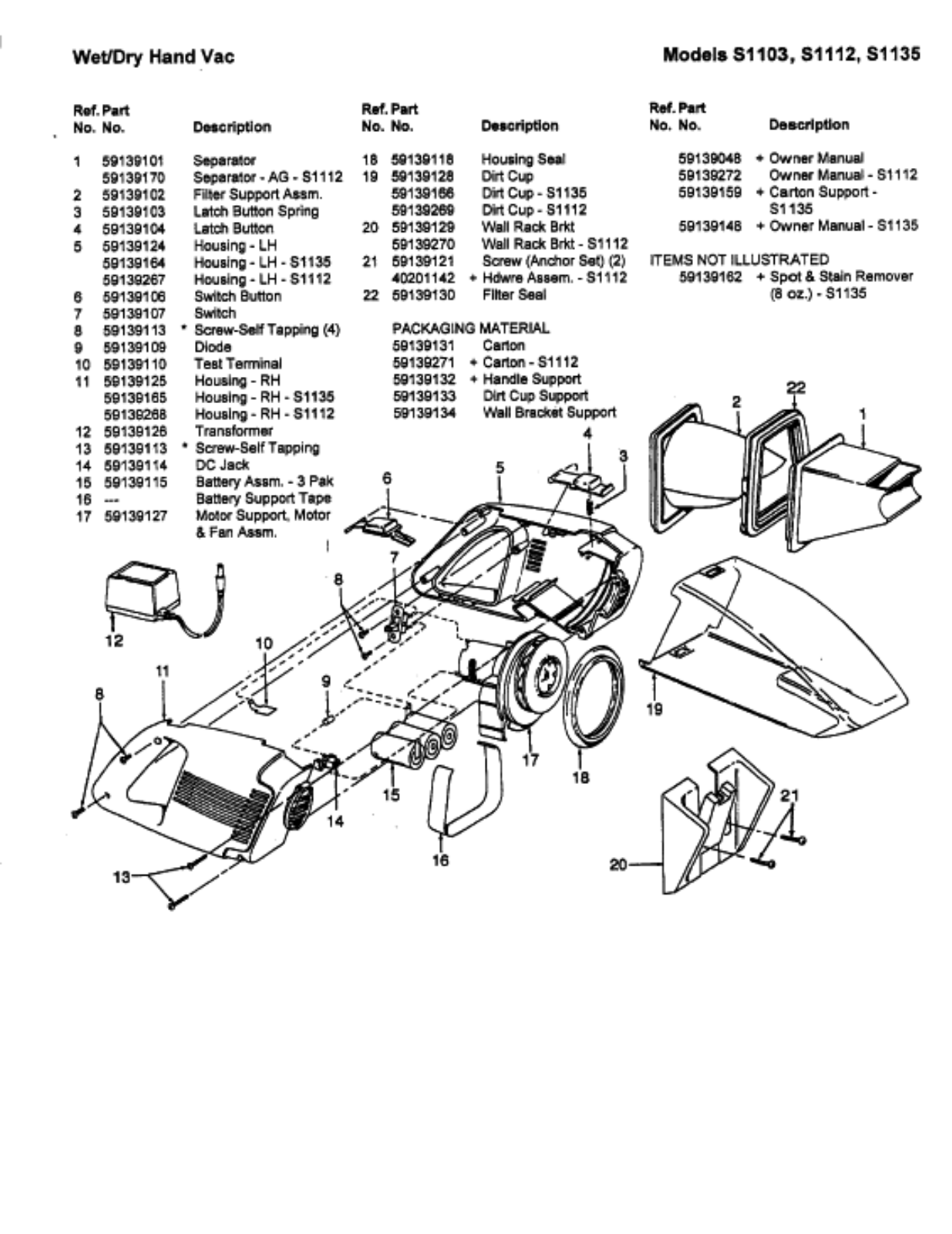 Hoover S1112, S1135 Owner's Manual