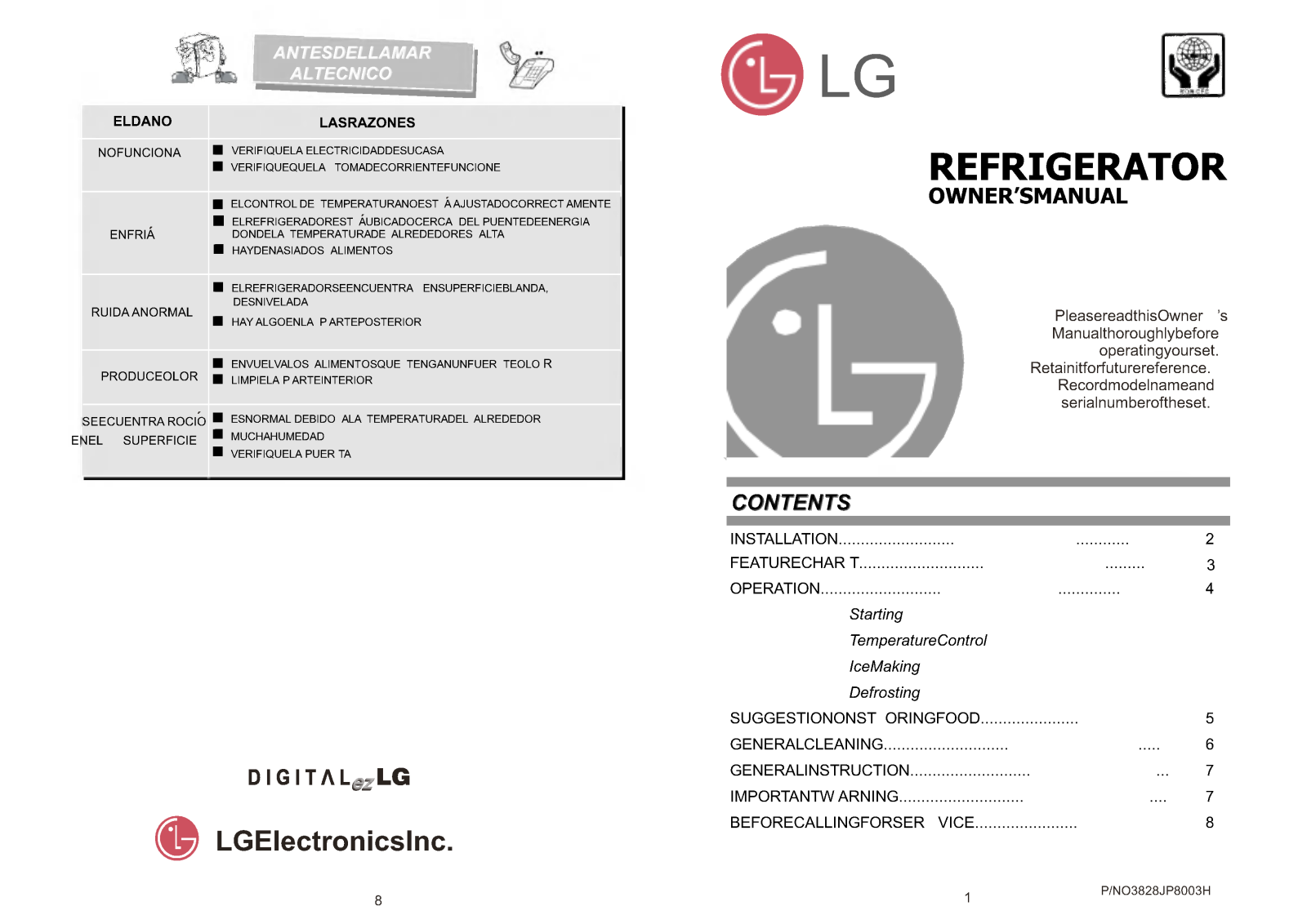 LG GR-191G Owner's Manual