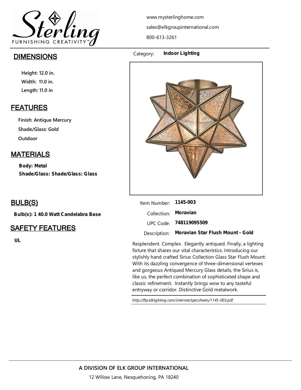 ELK Home 1145003 User Manual