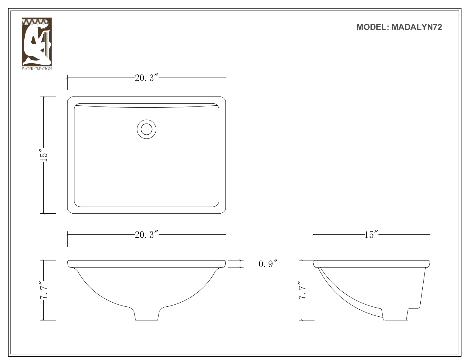 Water Creation MADALYN72WCF, MADALYN72WC, MADALYN72WBF, MADALYN72WF, MADALYN72WB User Manual