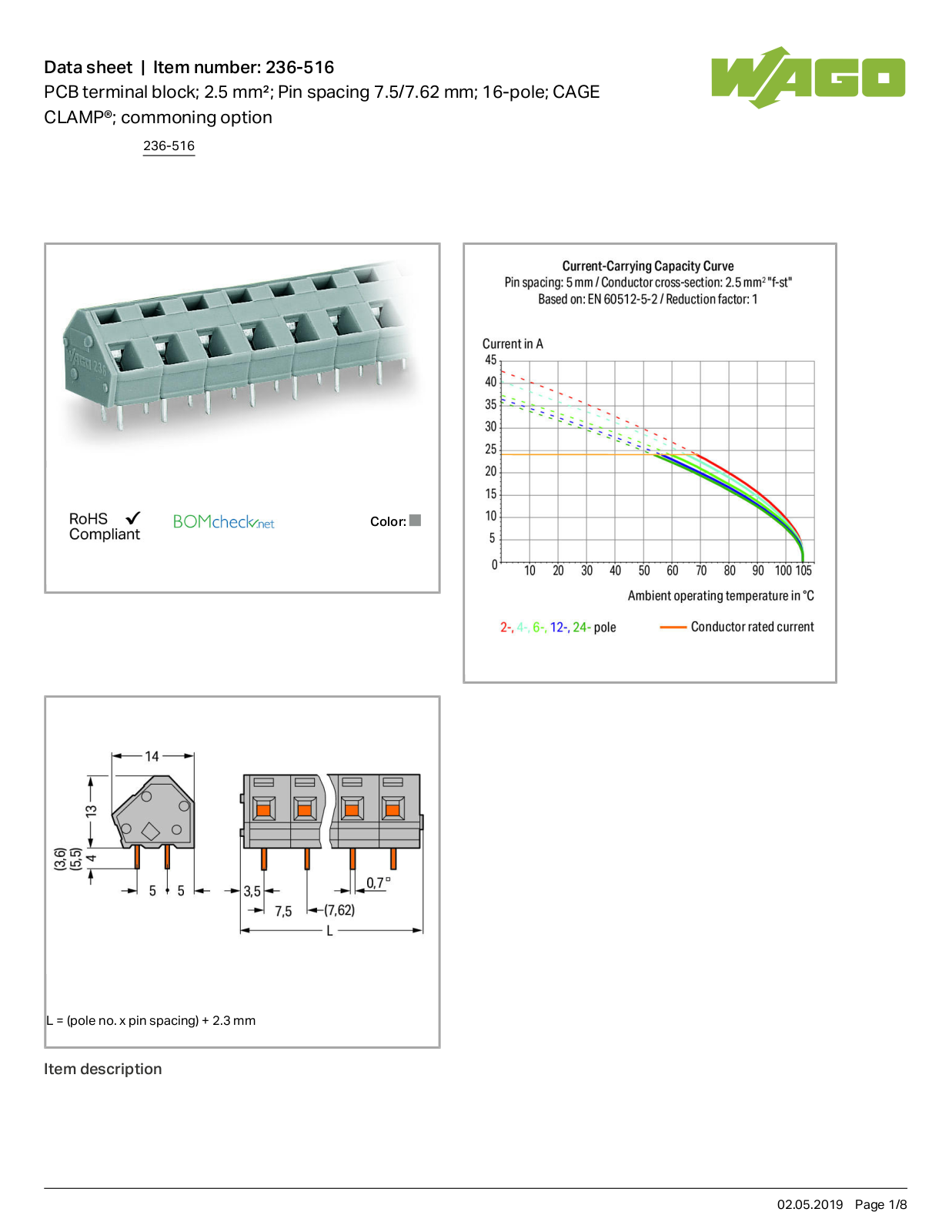 Wago 236-516 Data Sheet