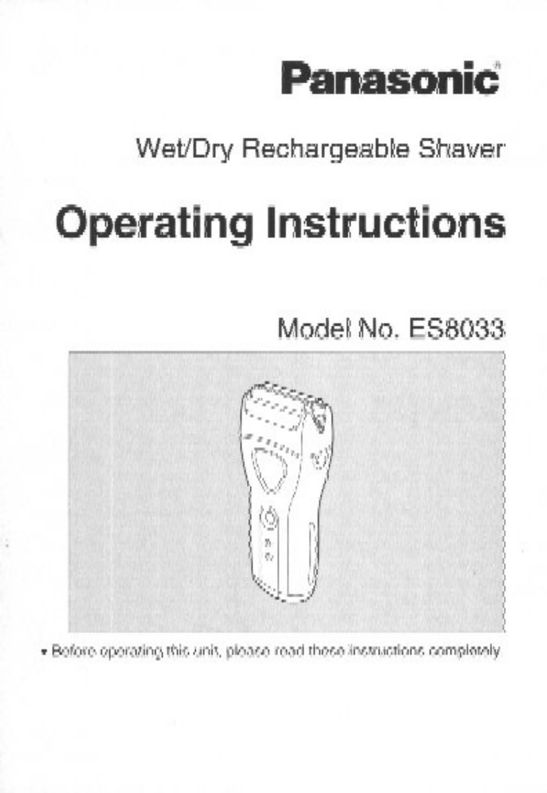 Panasonic ES-8033 User Manual