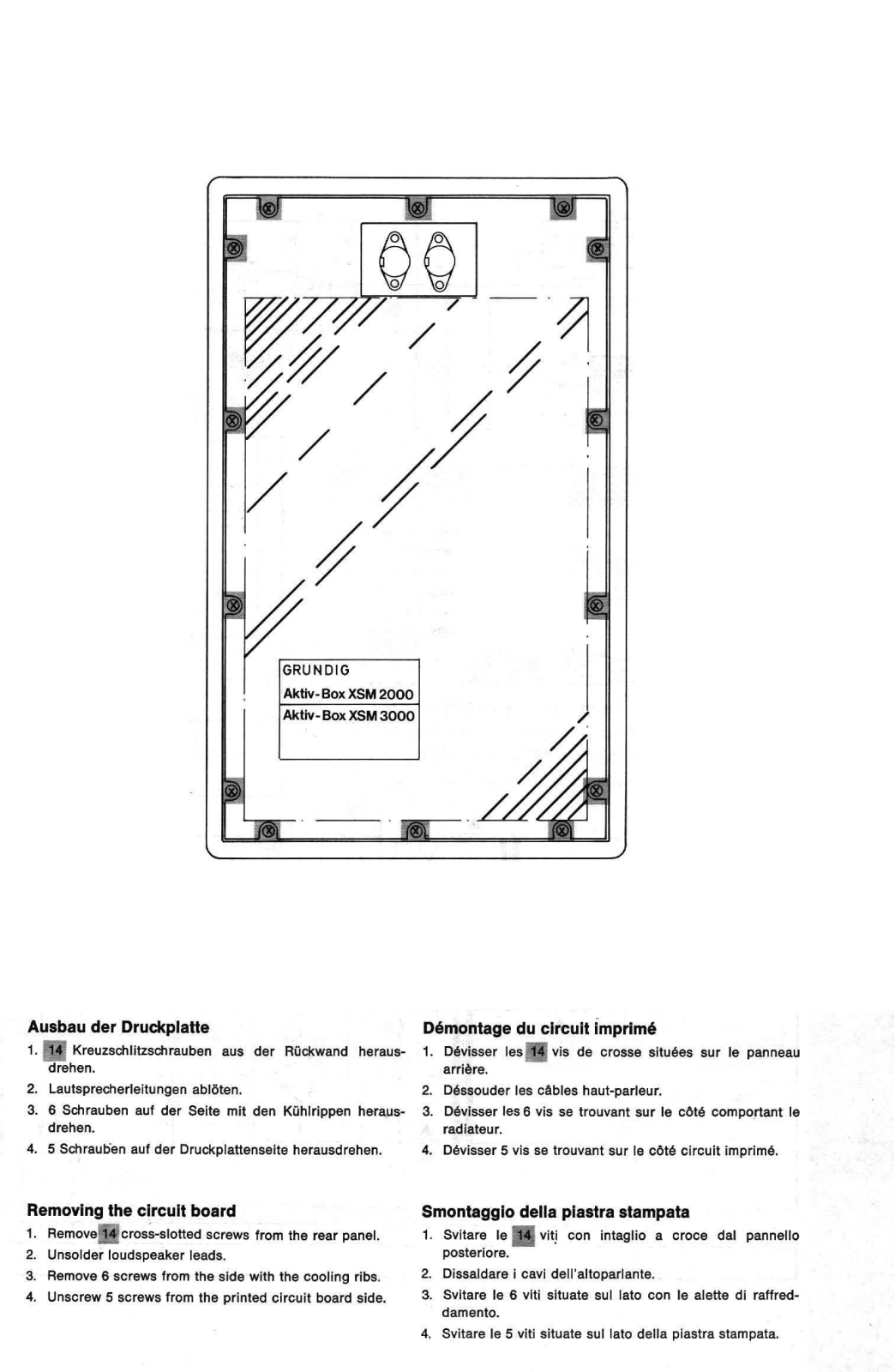 Grundig Aktiv-Box-XSM-3000, Aktiv-Box-XSM-2000 Service Manual