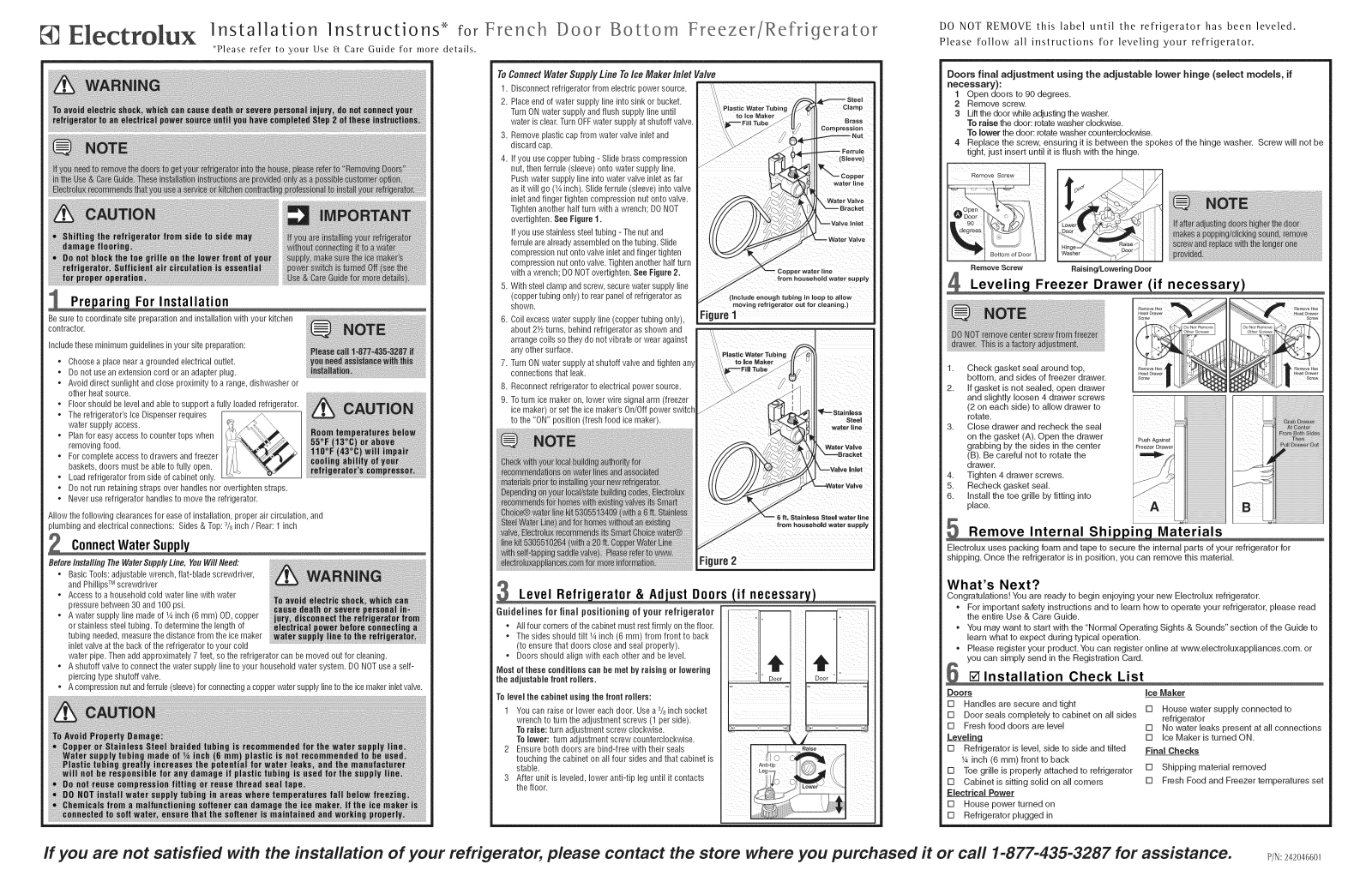 Electrolux E23BC68JPS4, E23BC68JPS5, E23BC68JPS6, E23BC68JPS7, E23BC68JPS8 Installation Guide - ManualMachine.com