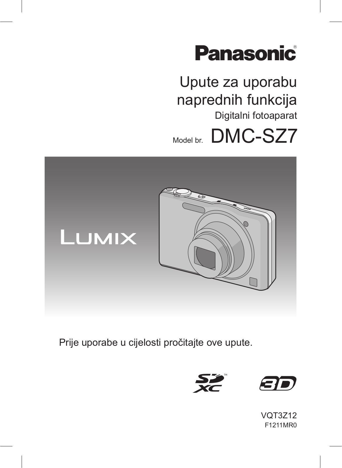 PANASONIC DMCSZ7EG User Manual