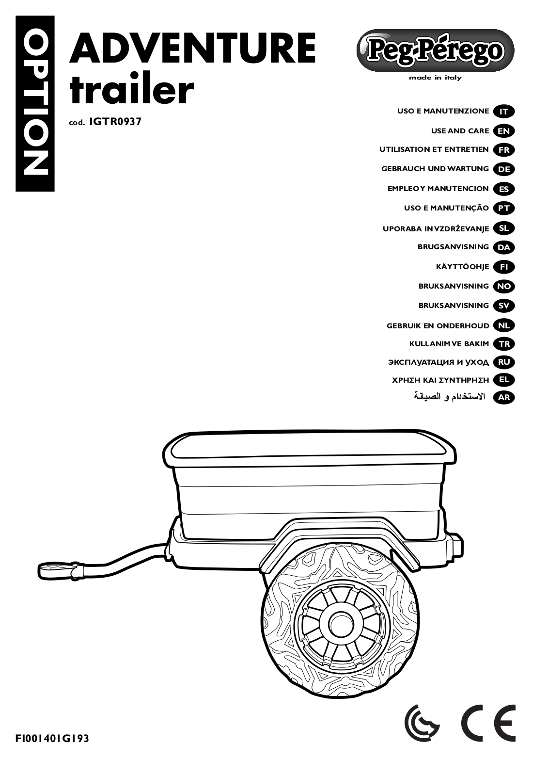 Peg-Perego IGTR0937 Use And Care Manual