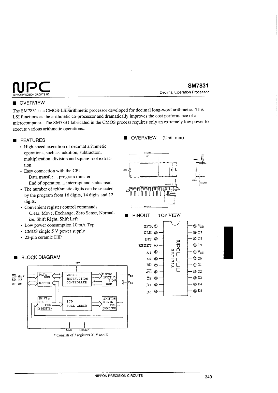 NPC SM7831 Datasheet