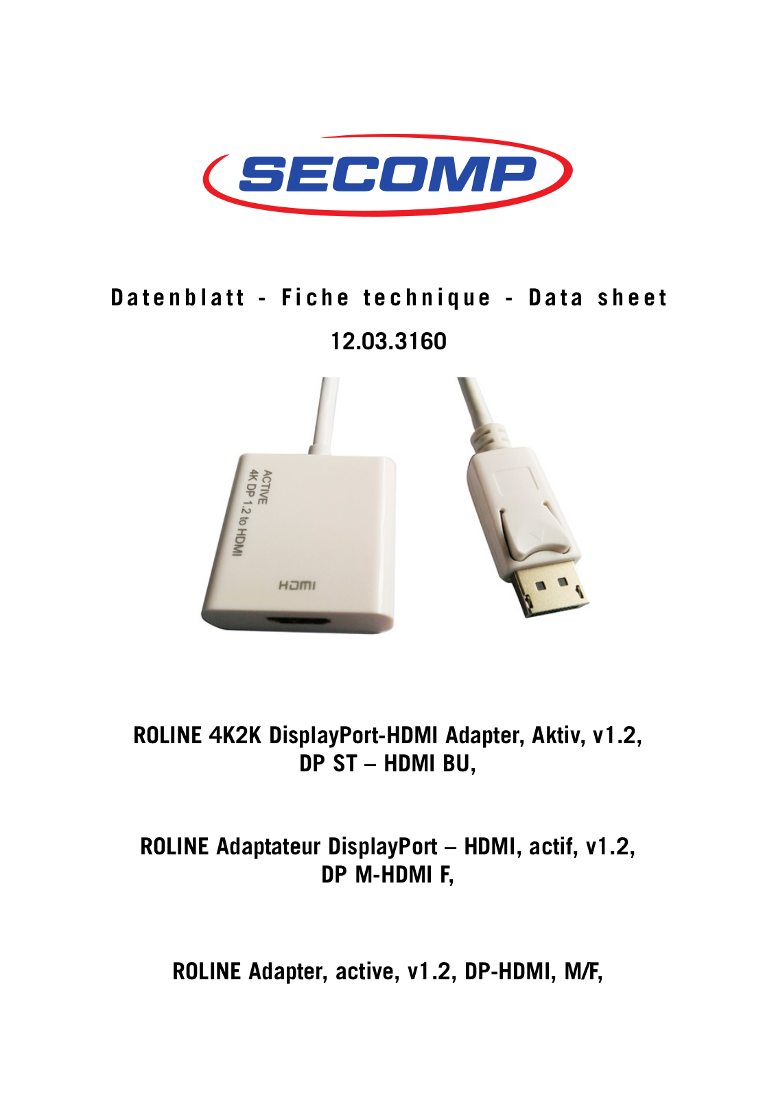 ROLINE 12033160 Datasheet - ManualMachine.com
