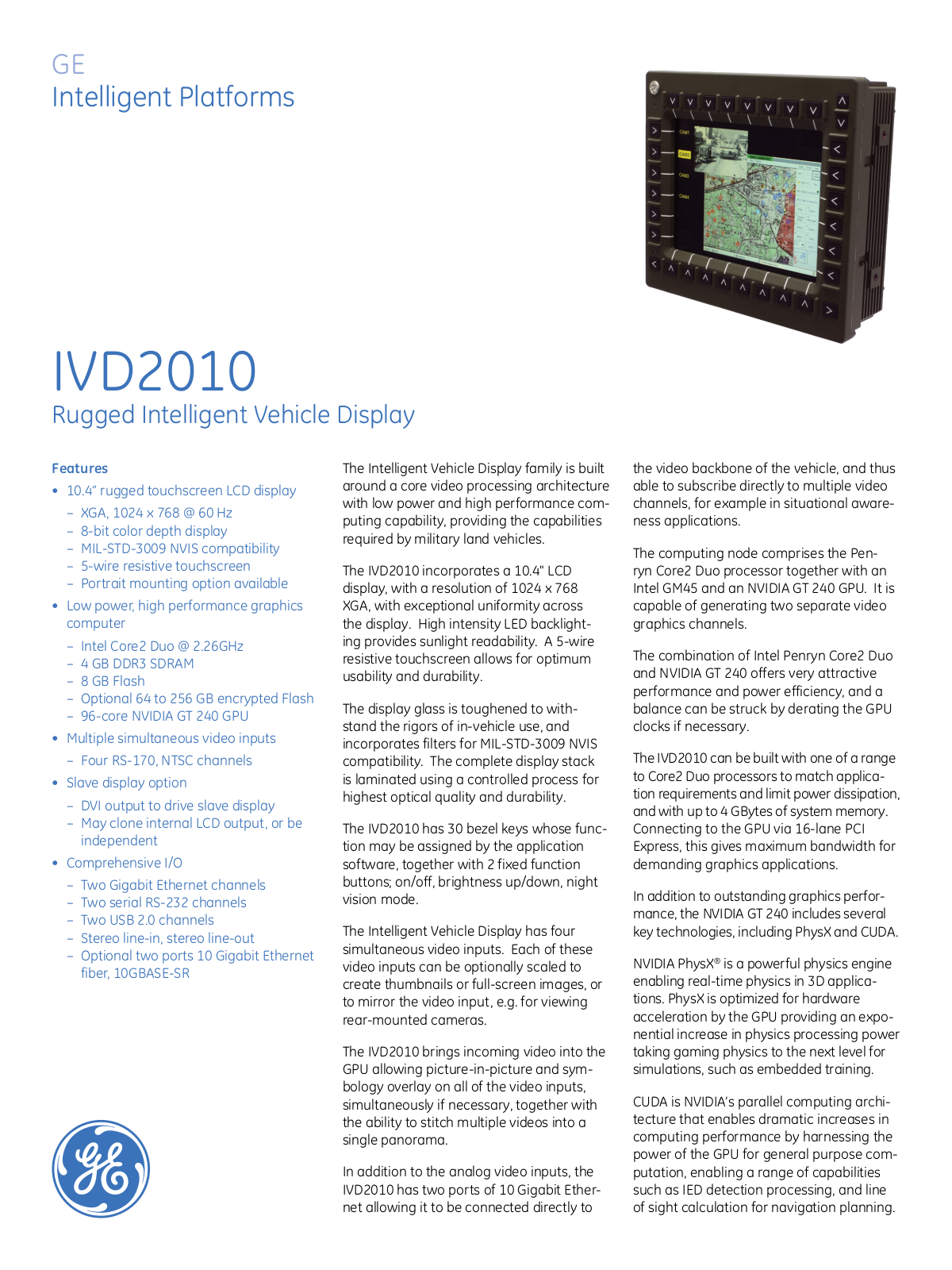 GE IVD2010 Data Sheet