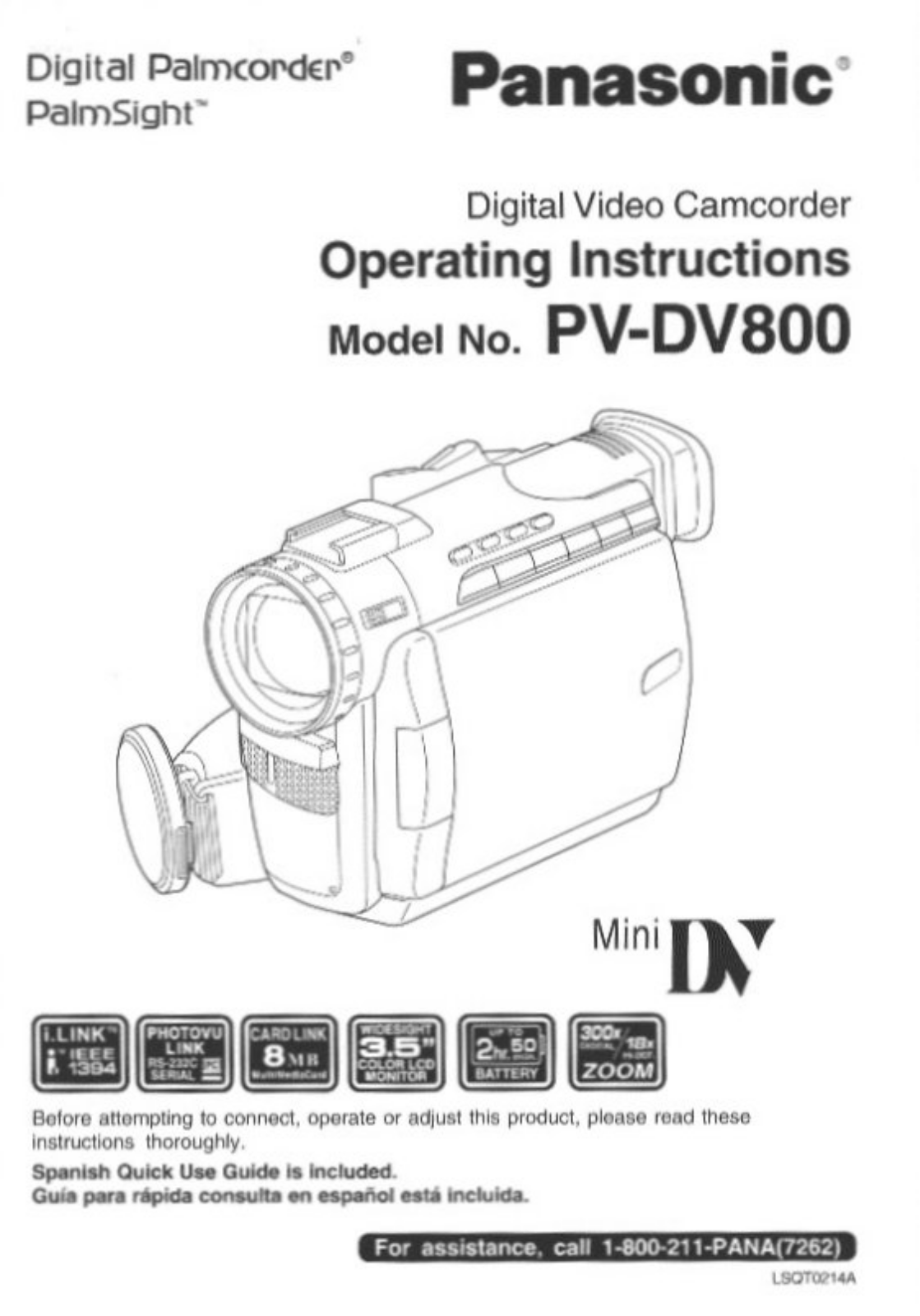 Panasonic PV-DV800D, PV-DV800 User Manual