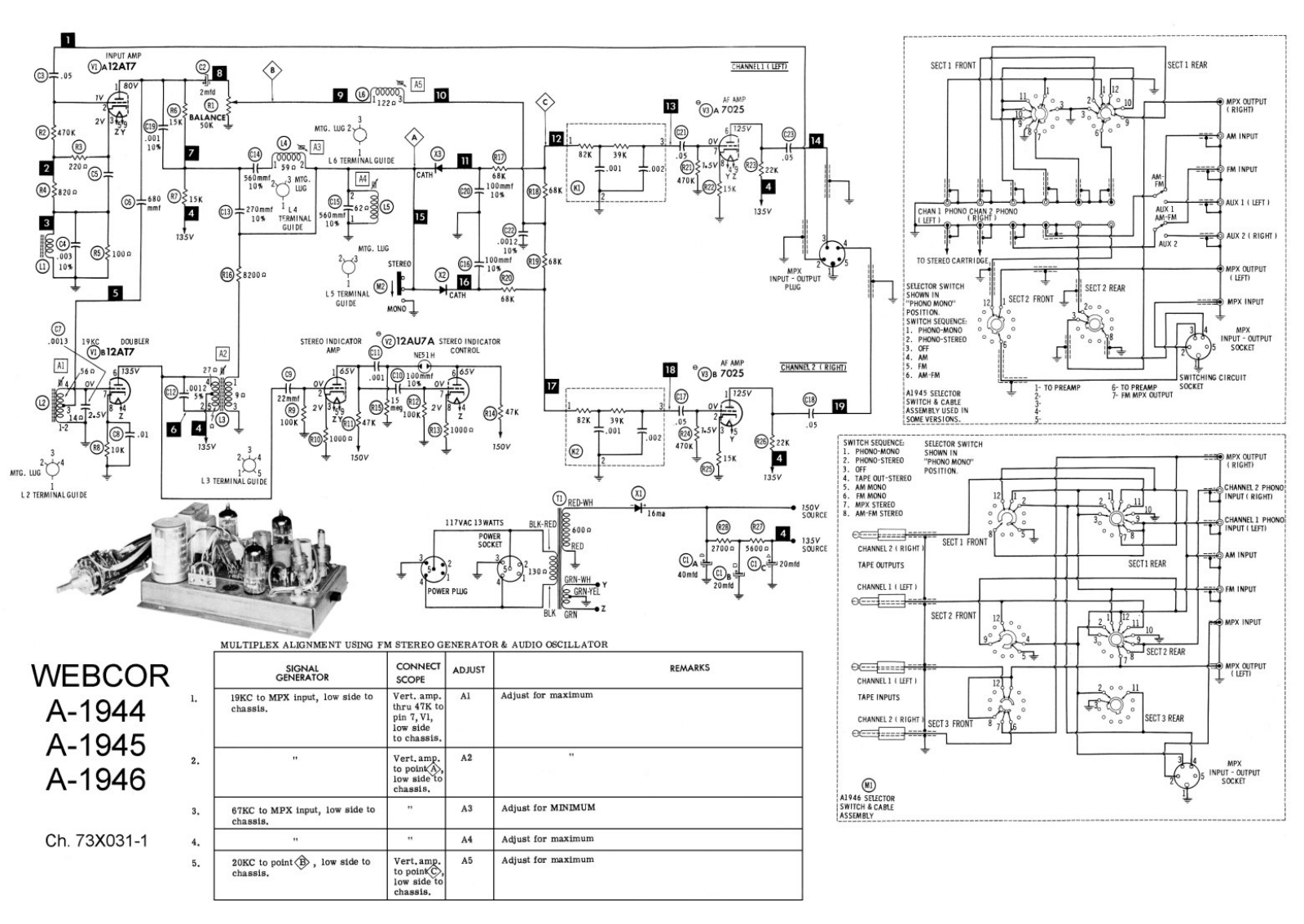 Webster 1944, 1945, 1946 Schematic