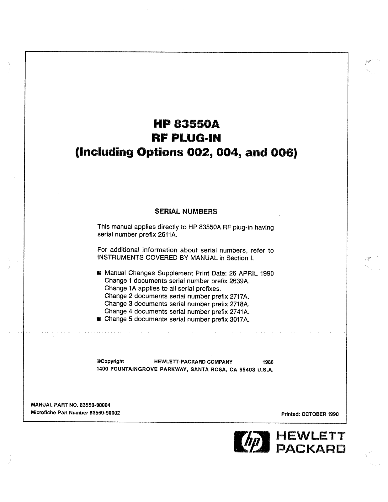 Keysight (Agilent) 83550A Operator Manual