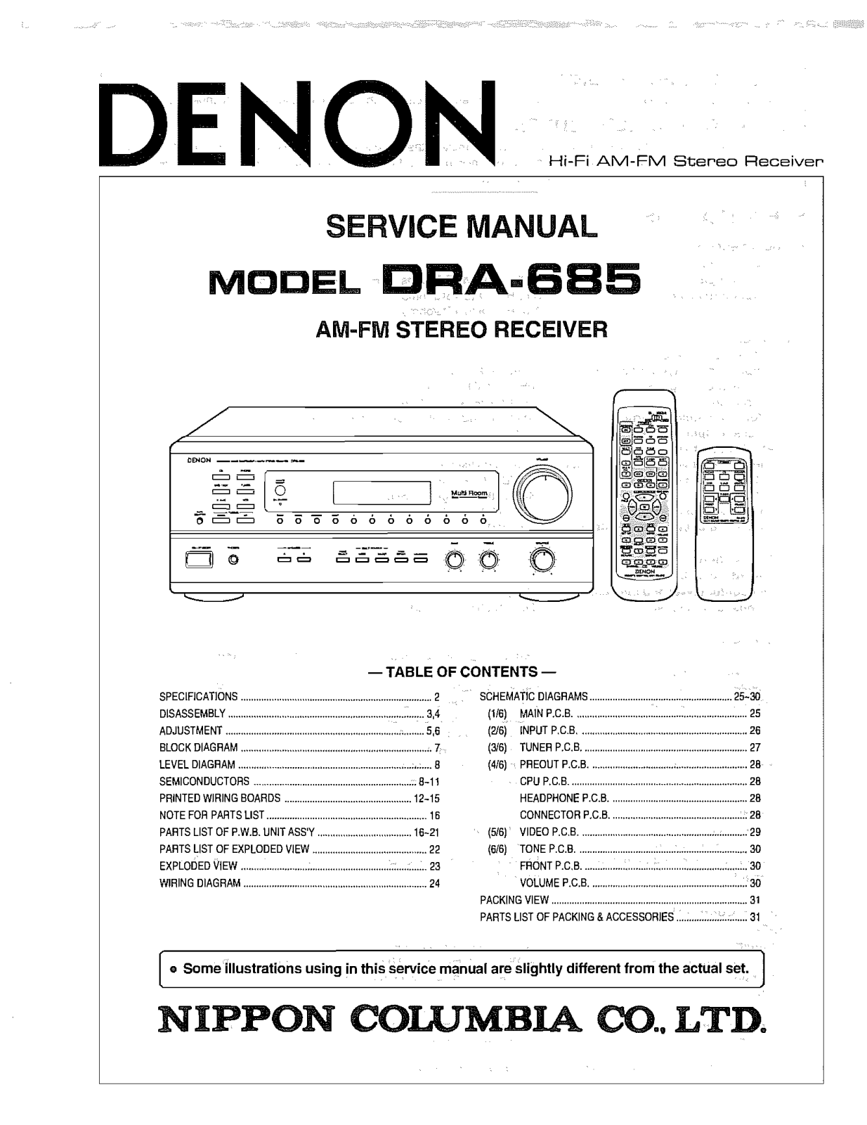 Denon DRA-685 Service Manual