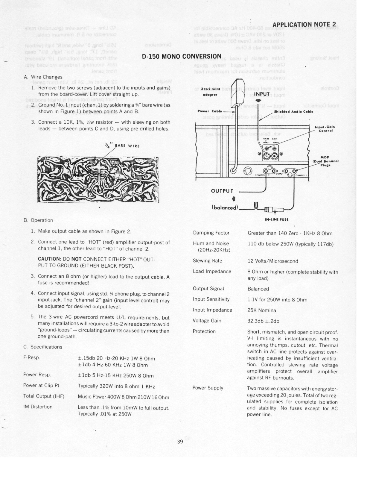 Crown Audio D-150 Instruction