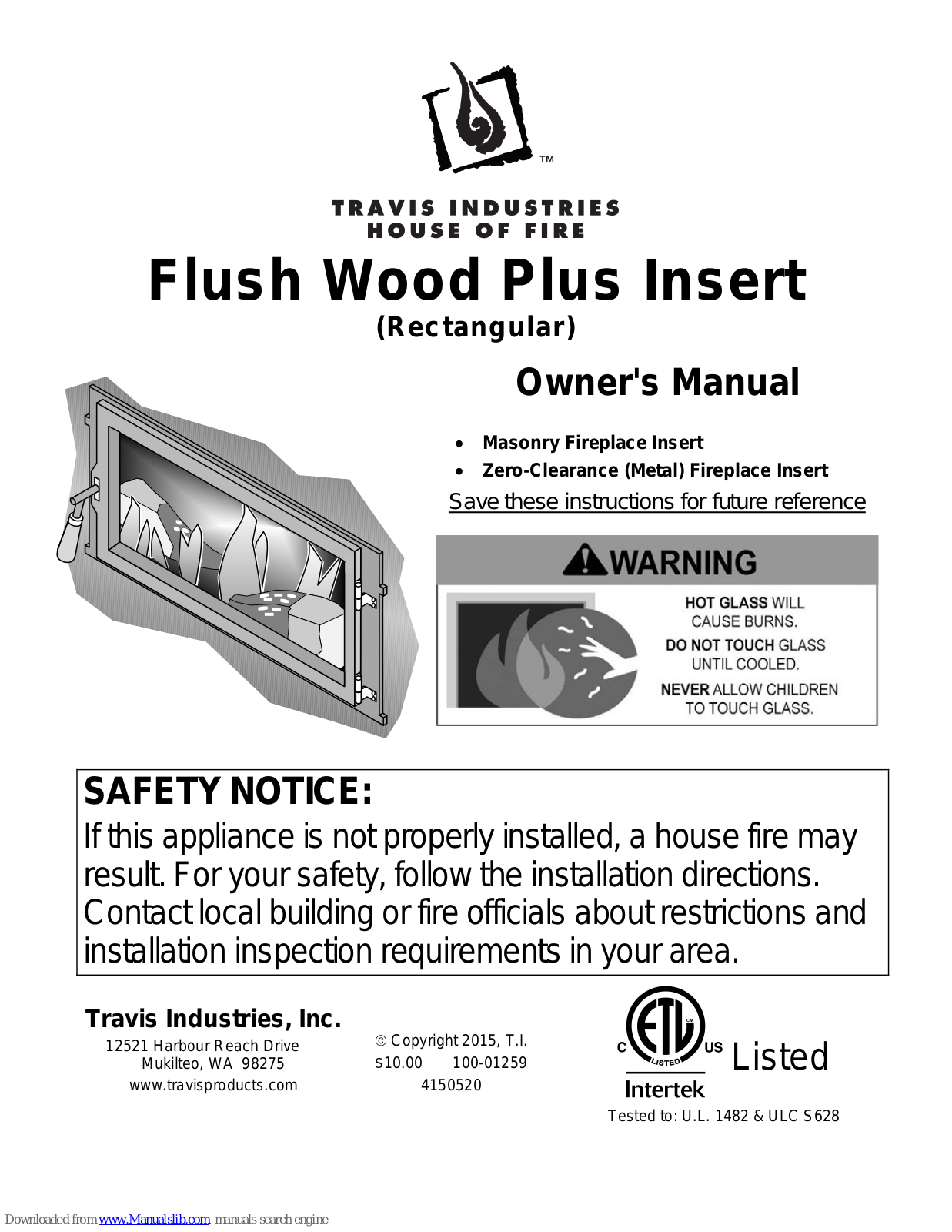 Travis Industries Cape Cod Insert, Flush Wood Owner's Manual - ManualMachine.com