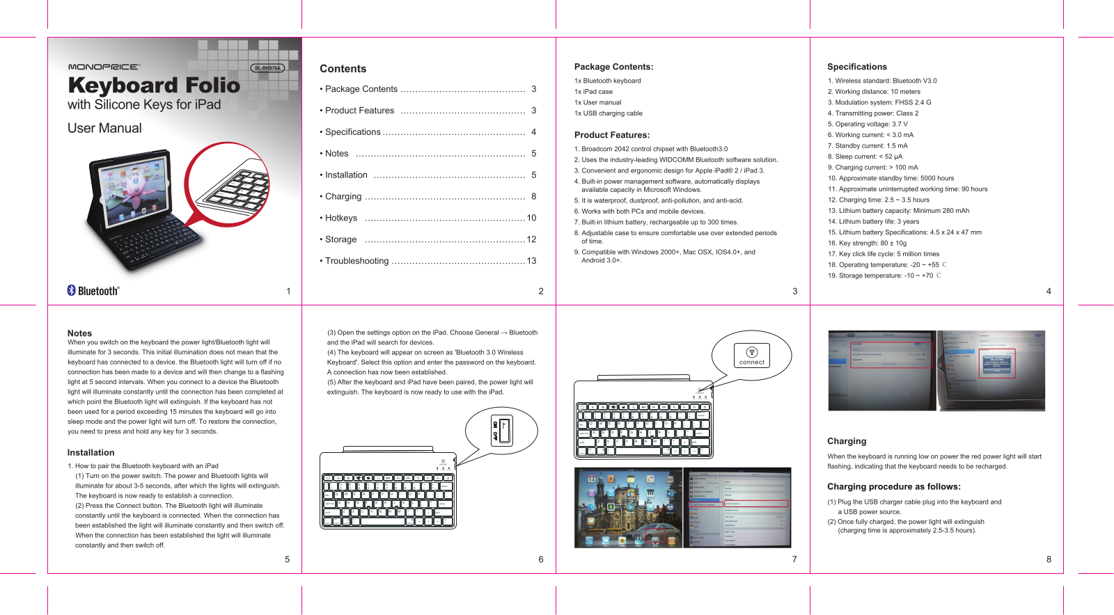 Monoprice BL-BKB76A User Manual