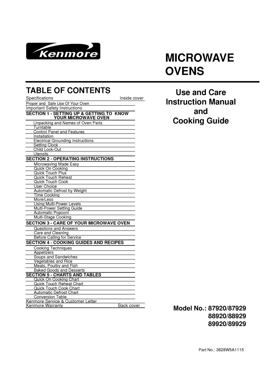 LG 87920 User Manual